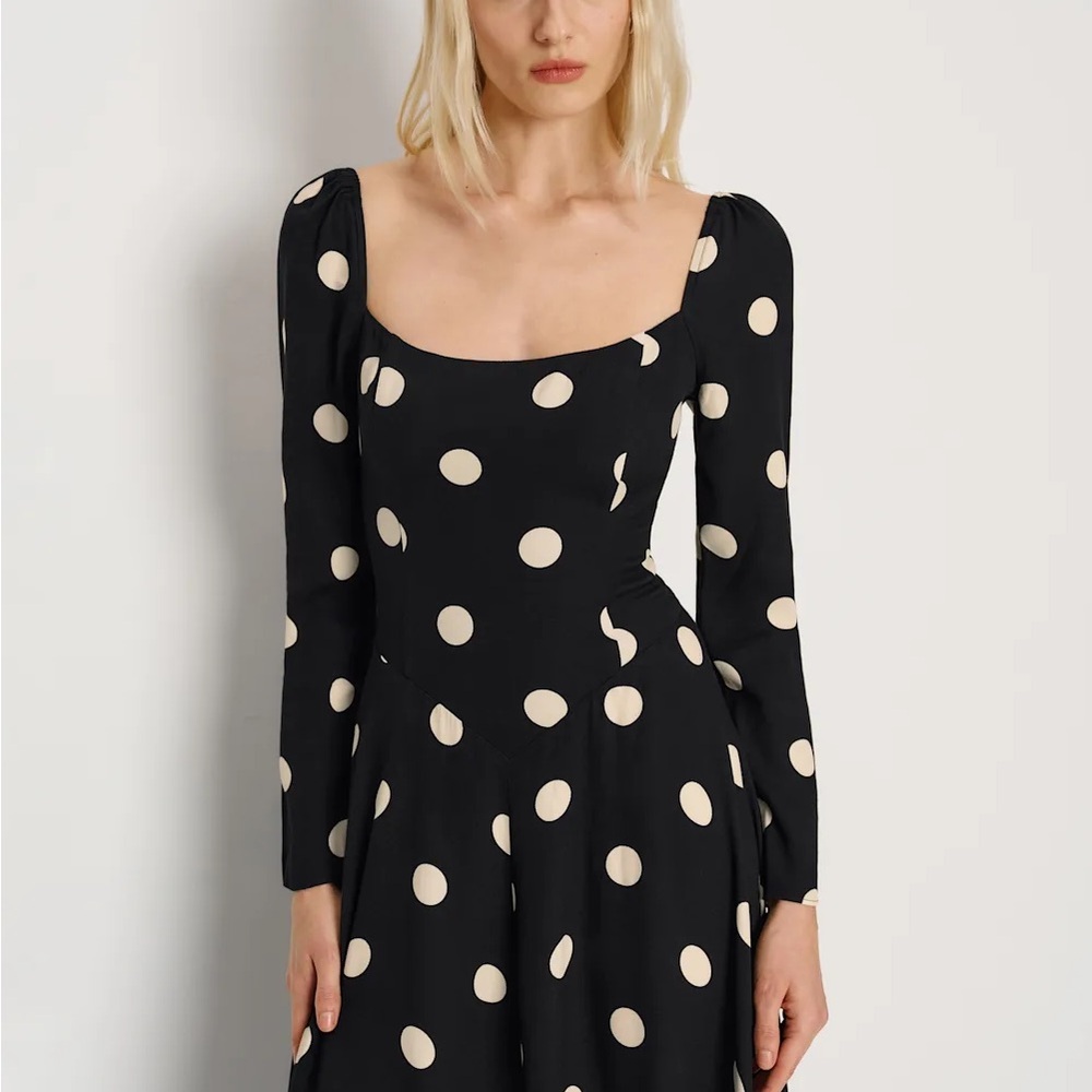 Reformation Rinna Dress in Moon Dot Polka Dots - Picture 2 of 3